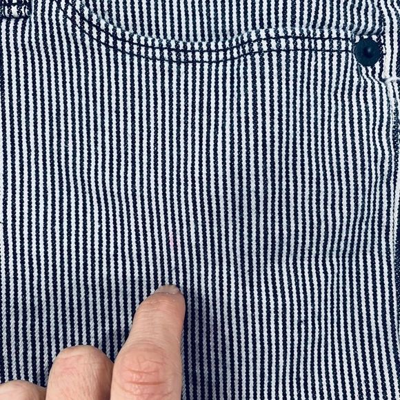 Levi's 524 Skinny Seersucker Cut Off Jean Shorts - Picture 15 of 15